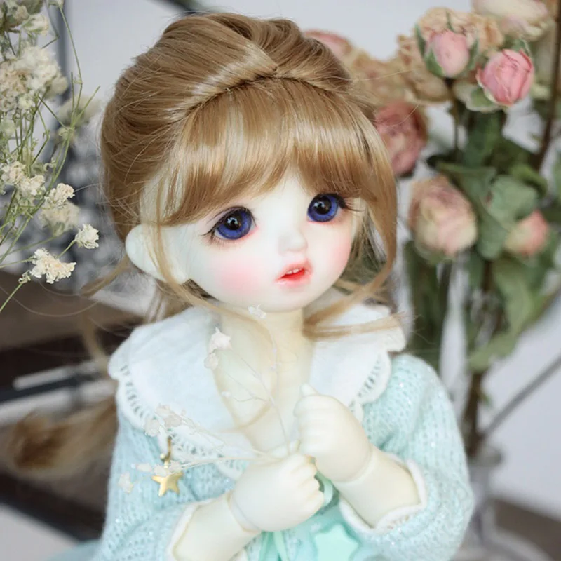 Allaosify bjd кукольный парик женский Мори один конский хвост Yu Gubian bjd 1/3 1/4 1/6 - Цвет: Золотой