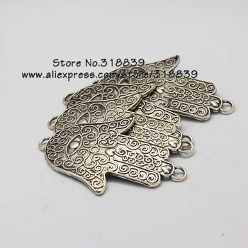 

Cameo Fatima 's hand Charms Jewelry Trendy Connectors Antique Silver Metal For Bracelets Fit Jewelry Making 10pcs 33*52mm 7365