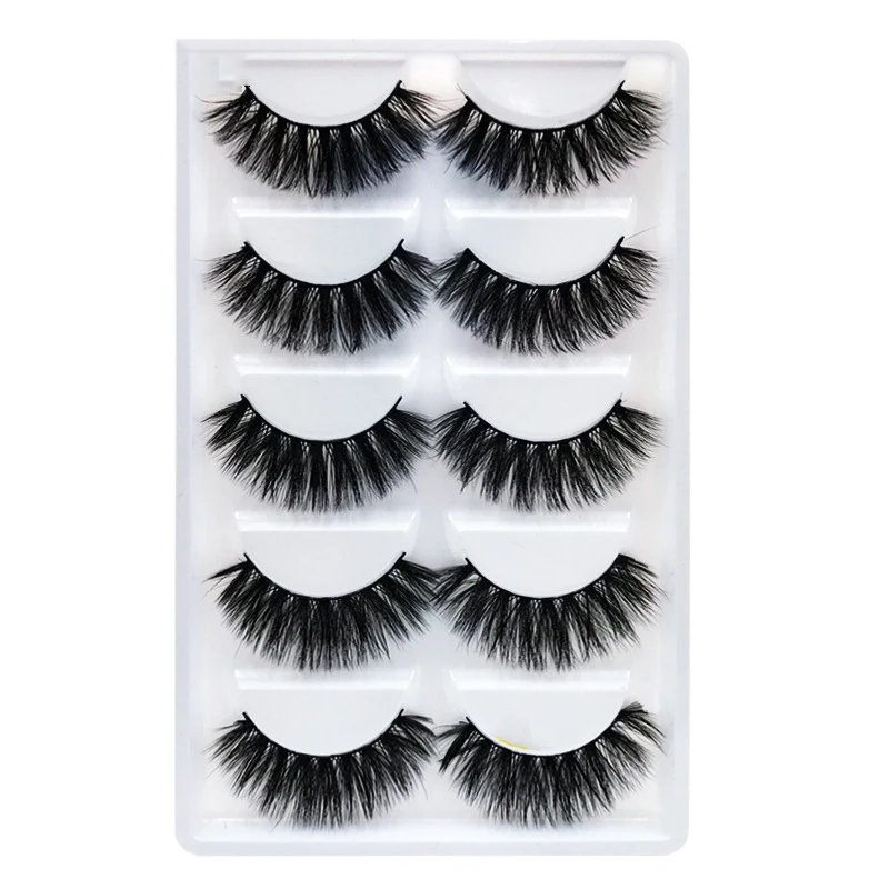 

5 Pairs 3D Mink False Eyelashes Soft Long Black Cross Handmade Fake Eye Lashes Extension Face Eye Beauty Tools