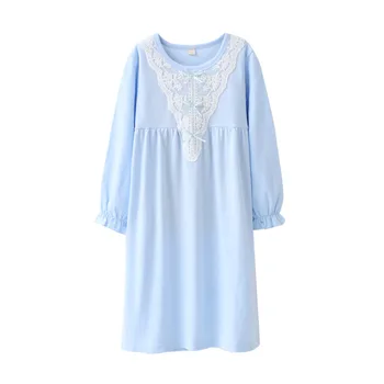 

Girls Nightgowns Spring Autumn Princess Long Sleeve Nightdress Knitted Pajamas Sleepwear Children Kids Girl Nightgown