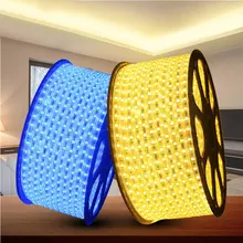 SMD 3014 Светодиодная лента 100 м 220 В 110 в 120 светодиодный s/M IP65 Водонепроницаемый синий/теплый белый/холодный белый светодиодный светильник+ разъем питания