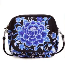 Moda Bohemian bordado pequeñas bolsas de cubierta! Popular Nacional Floral bordado mujeres hombro y bandolera bolsos de lona Vintage