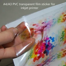 Etiqueta transparente do vinil do pvc do tamanho a4 com autoadesivo para a impressora a jato de tinta da tintura 10 peças