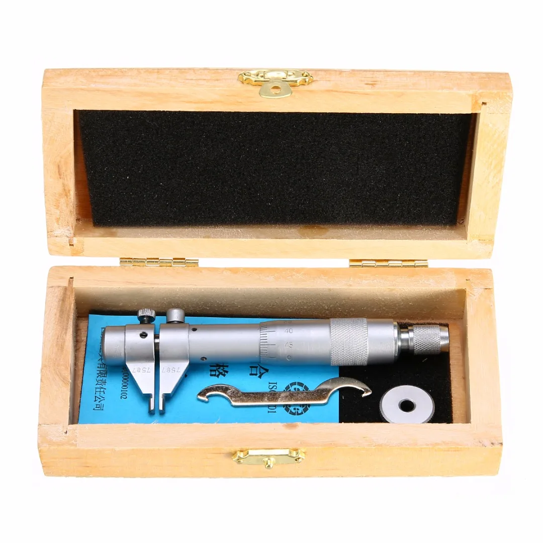 

Stainless Steel Inside Micrometer Caliper Gauge 5-30mm 0.01mm Professional Measuring Tool with Wooden Box