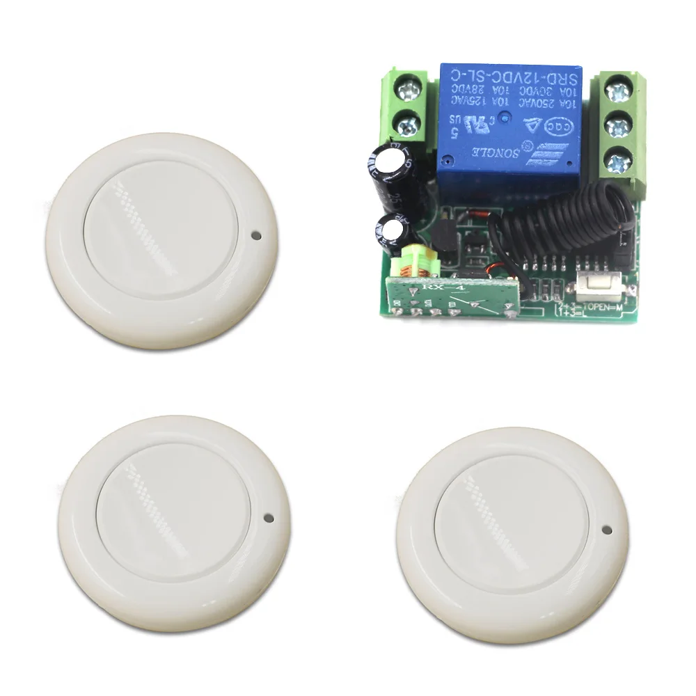 Wireless Remote Control Switch 12V 10A Mini Receiver + Transmitter Fixed Code Access Door Control System 315/433Mhz proteco tx433 ptx433405 compatible replacement remote control 433mhz fixed code