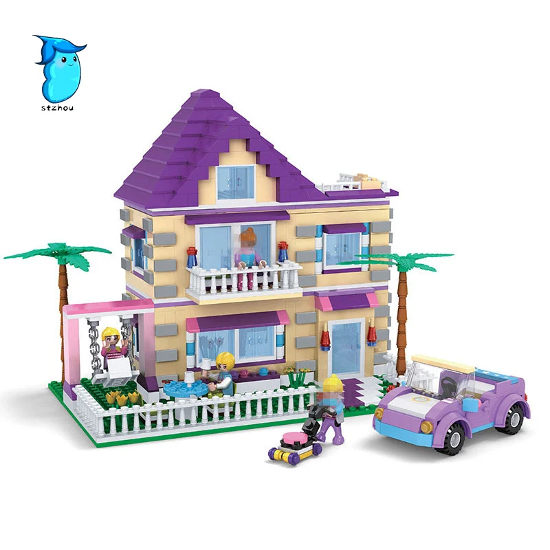 

StZhou Girl Series Building Blocks Princess Villa Model Building Block Educational Blocks DIY Bricks Playmobil Toys For Children