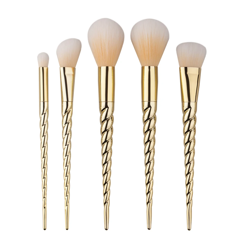 

2017 Gold 5 Pcs Makeup Brushes Kits Professional Soft Nylon Hair Cosmetic Foundation Eye Face Blush Brush Set Tools Best Deal