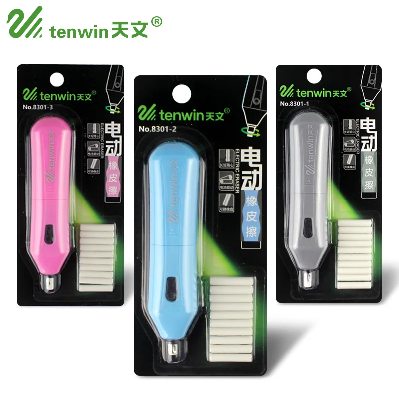 TENWIN Eraser Creative Candy Color Electric Eraser Set Pencil Eraser