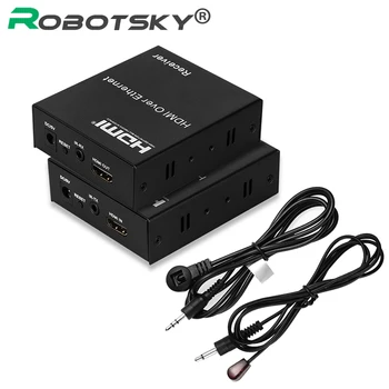 

1080P HDMI Extender 120m over TCP/IP Cat5e/6 Ethernet Cable HDMI Infrared Transmitter/ Receiver WIth IR with Box