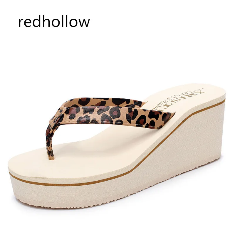 

Summer Women Slippers Platform Indoor Flip Flops Beach Slippers for Women High Heels Sandals Female Wedges Ladies Shoes