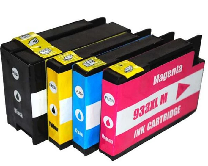 ФОТО 4pk compatible ink cartridge with chip for hp932 933 hp932xl 933xl for HP Officejet Pro 6100 6600 6700 7110 7610Printer