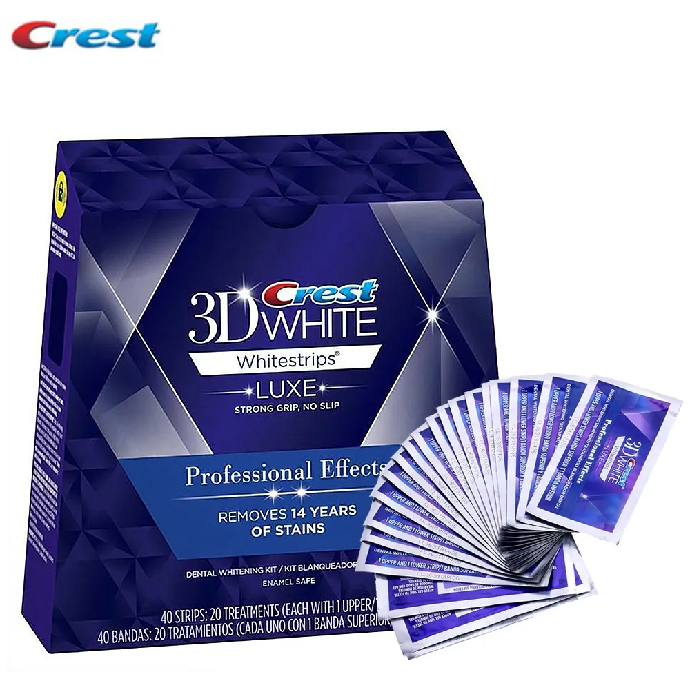 

Crest 3D Whitestrips Professional Effects Tooth Bleaching Kit Oral Hygiene Teeth Whitening Strips 20 Pouch/Box or 10 Pouch/NoBox