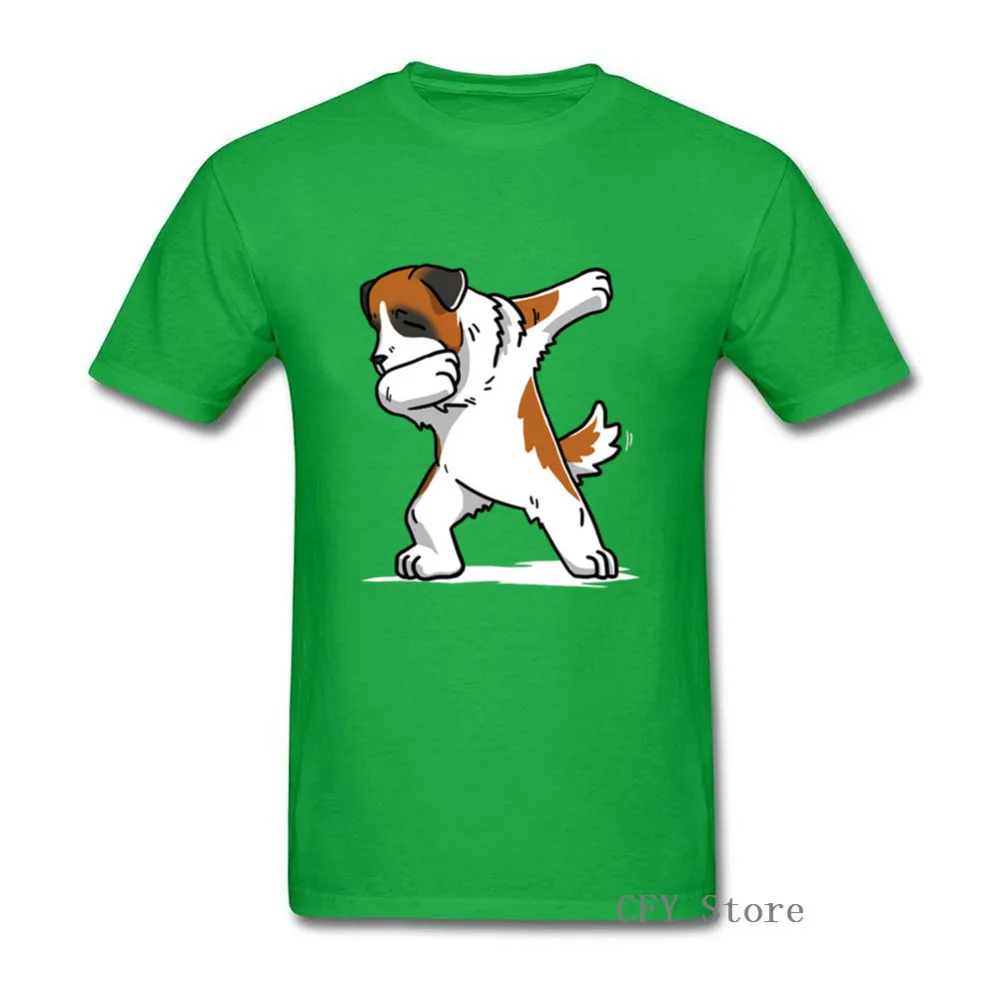 

Funny Dabbing Saint Bernard Dog men T Shirts 2019 Summer High Quality Cartoon Soft Cotton Men's T-Shirt tops