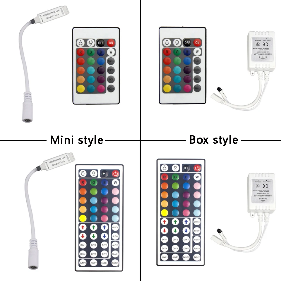 

24 Keys/44 Keys RGB IR Remote Controller DC12V Controller For LED RGB Strip SMD3528 SMD5050 Lights Mini/Box Style IR Controller