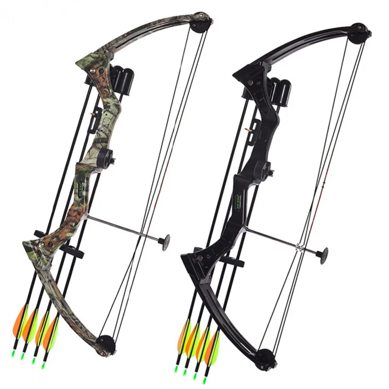 

Two color 20 Pounds Aluminium Alloy Bow Hunting Bow & Arrow Set Pulley Fish Shooting Bow for Kids Adult