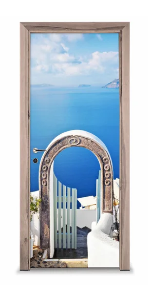 

3D Door Sticker Greece Arch Wall Sticker DIY Door Cover Kitchen Home Decoration Accessories Modern 3d Wall Stickers