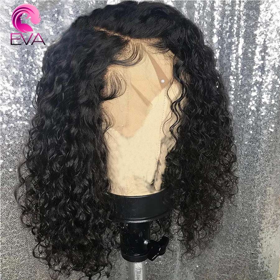 

Eva 360 Lace Frontal Human Hair Wigs For Black Women Pre Plucked With Baby Hair Curly Brazilian Bleached Knots Remy Hair Wigs
