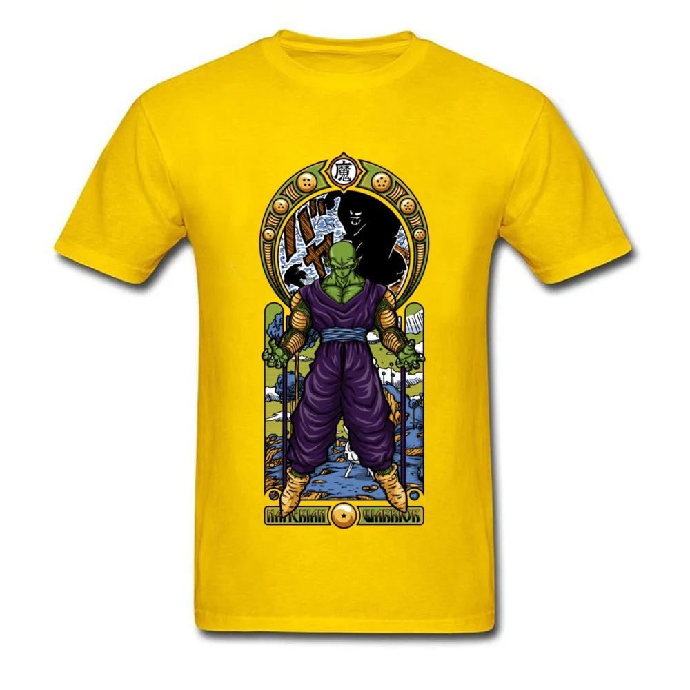 Dragon Ball Namekian Warrior Designed черные топы Мужские крутые футболки с короткими рукавами с рисунком аниме - Цвет: Цвет: желтый