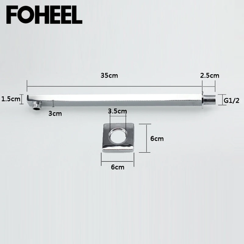 FOHEEL настенный медный удлинитель для душа квадратная душевая настенная подвесная купальная штанга для ванной Скрытая установка душевой рукоятки