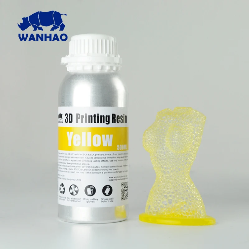 Wanhao 405 нм УФ смола для DLP/SLA 3d принтера, 3D-принтер фотопроводящая Смола 500 мл/бутылка, 2 шт 250 мл смола