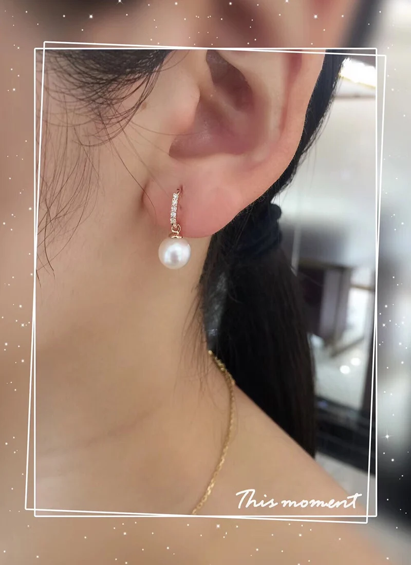 Sinya Au750 Gold diamond stud earring with Natural southsea pearls earring fashion design jewelry for women girls Mum 2018 News (5)