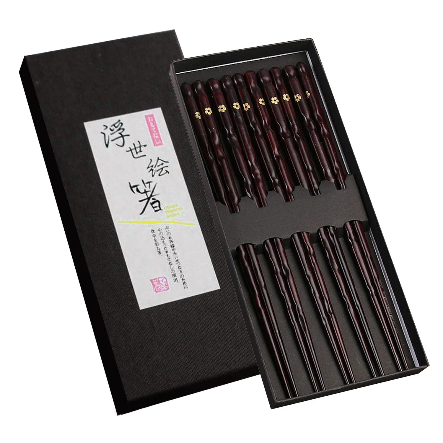Палочки для еды из натурального дерева 5 пар|japanese chopsticks|sushi sticksjapanese wooden chopsticks |