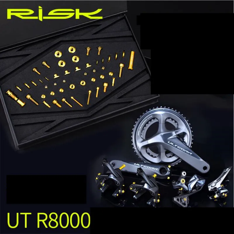 

RISK Bicycle Titanium Alloy Brake Screw Kit For Road Bike Shimano UT R8000 C Clip Brake Front and Rear Dial Derailleur Screw