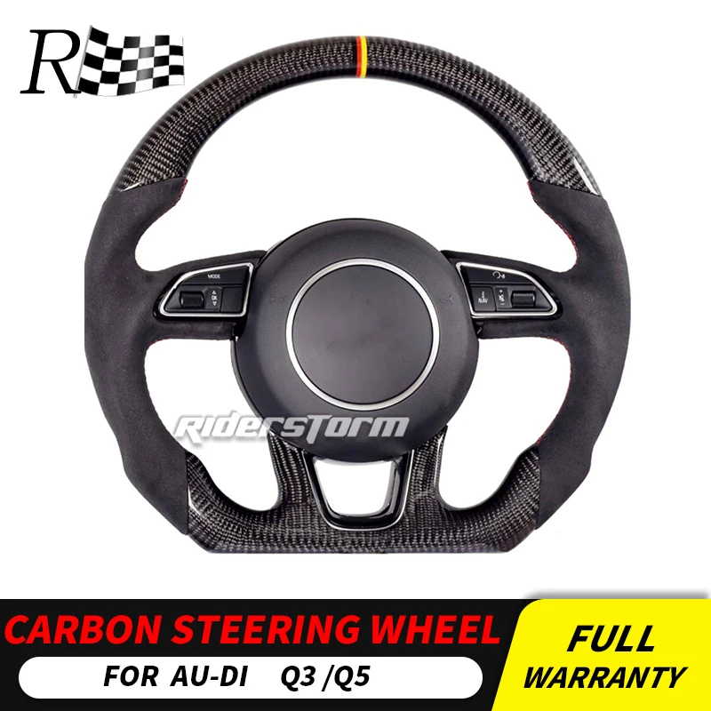 Подгонянное углеродное Рулевое колесо для Audi Q3 Q5 кожа углеродное волокно рулевое колесо планки Универсальная замена автомобильные аксессуары