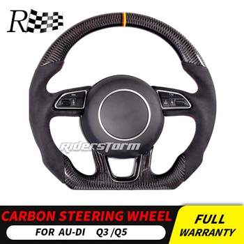 

customized carbon steering wheel For Audi Q3 Q5 Leather Carbon Fiber Steering Wheel Trims Universal Replacement car accessories