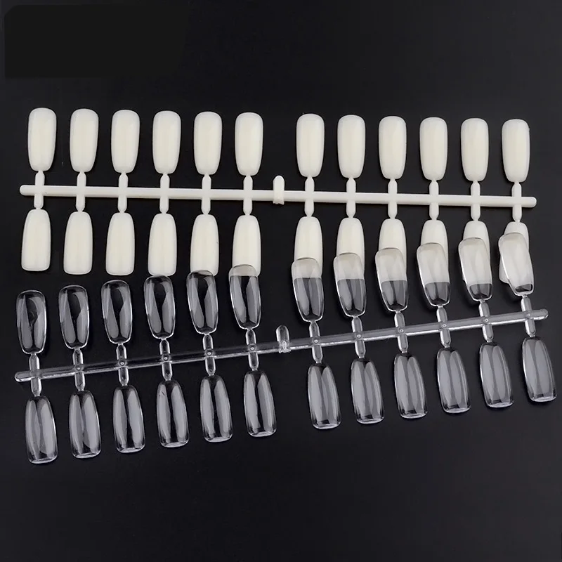 

120 Tips Natural/Transparent Nail Art Plastic Nail Swatches False Tips Nail Art Beauty Tools for Nail Art Working Display