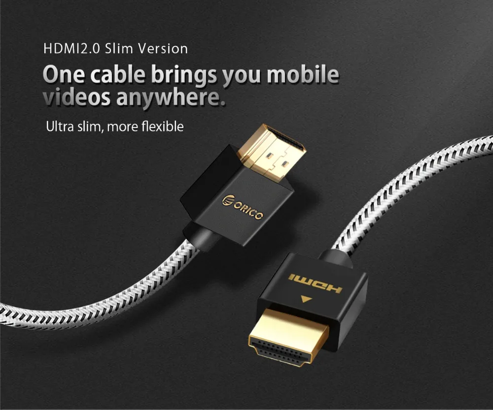 Кабель ORICO HDMI 1080P 4K 3D Папа-папа HDMI 2,0 кабель для HDMI разветвитель ЖК-проектор ТВ коробка PS3 проектор 0,5 м 1 м 1,5 м 2 м 3 м