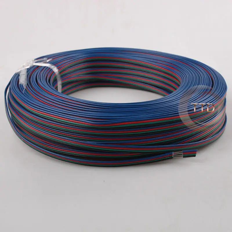 1 м 2 м 3 м 4 м 5 м 20 м 50 м 20AWG, 4pin RGB кабель, ПВХ изолированный провод, электрический кабель, светодиодный кабель, бесплатно выбрать количество метров