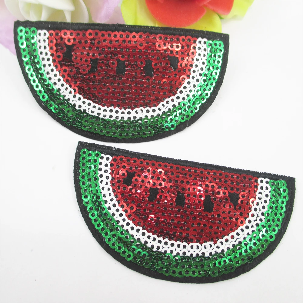 

watermelon fruit cake sequin embroidery patch clothing applique blossom DIY Accessory Sewing Supplies,20Yc736