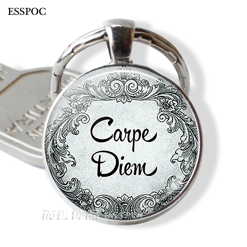 Модный брелок Carpe Diem с цитатами на день вдохновляющие цитаты стеклянный купол