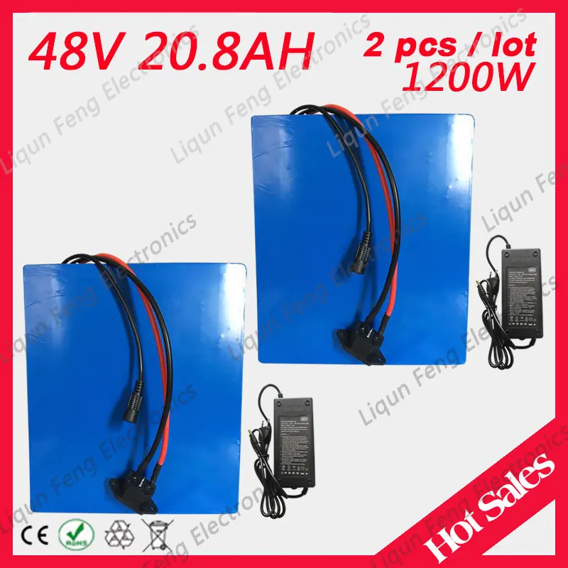 Best 2PCS Wholesale 48V 20AH 1200W Electric Bike battery 48V 20AH Lithium ion Scooter Battery with 30A BMS 54.6V 2A Charger No Tax 0 Best 2PCS Wholesale 48V 20AH 1200W Electric Bike battery 48V 20AH Lithium ion Scooter Battery with 30A BMS 54.6V 2A Charger No Tax 0