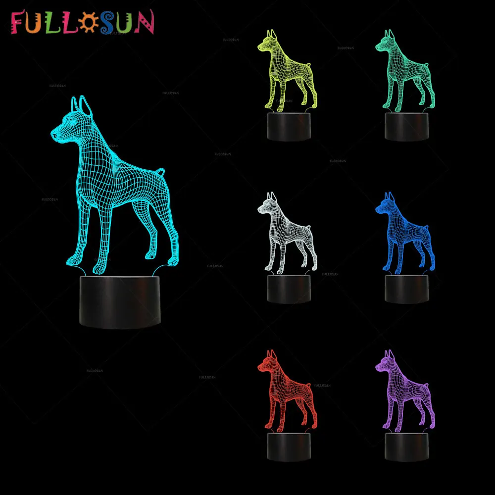 3D лампа Собака Щенок панель в форме французского бульдога светодиодный Ночной светильник 7 цветов сенсорный Настольный светильник для детей друзей праздничного декора Новинка подарок
