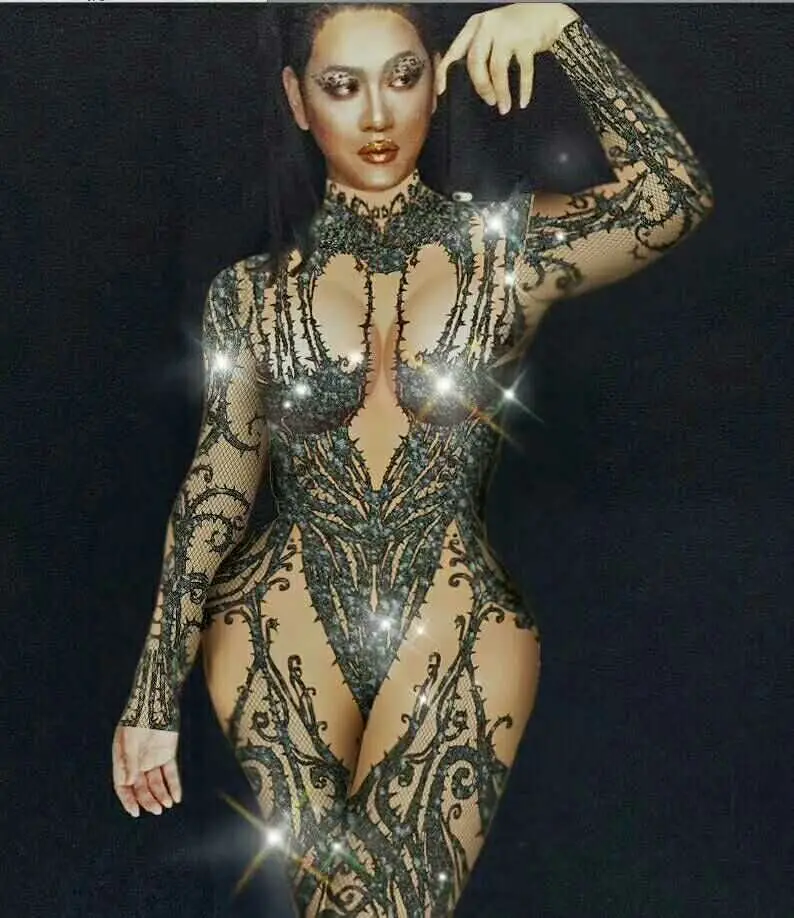 Female-Singer-Dj-Ds-Gogo-Sexy-Black-Crystal-Jumpsuit-Long-Sleeve-Conjoined-Bodysuit-Stage-Performance-Costume