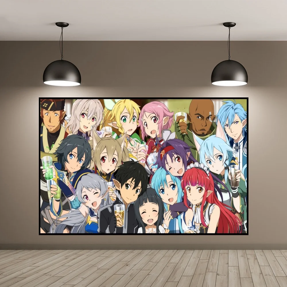 Japan Anime Sword Art Online POSTER Art Canvas Poster Wall Pictures for Living Room No Frame Japan Anime Sword Art Online POSTER Art Canvas Poster Wall Pictures for Living Room No Frame
