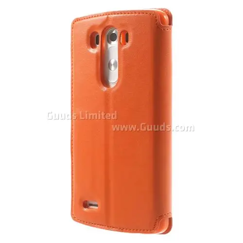 Roar Korea Noble Quick Circle Leather Flip Cover for LG G3 D850 D855 LS990 - Orange
