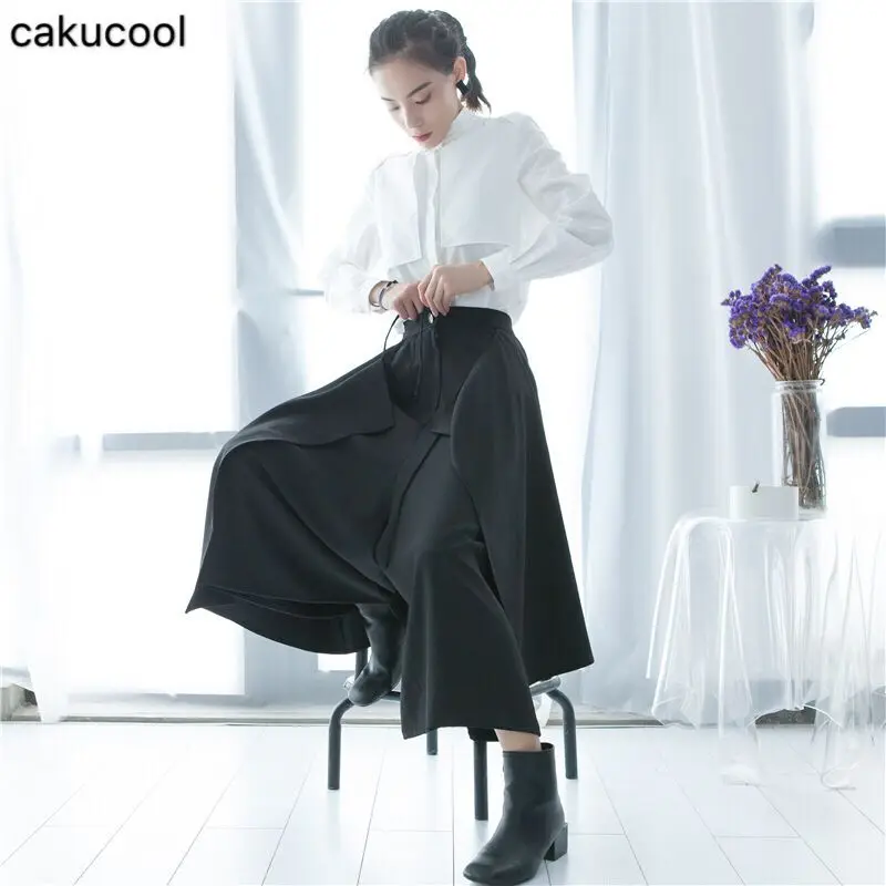 Cakucool холодные и широкие брюки женская одежда 2019 весна осень дизайнерские
