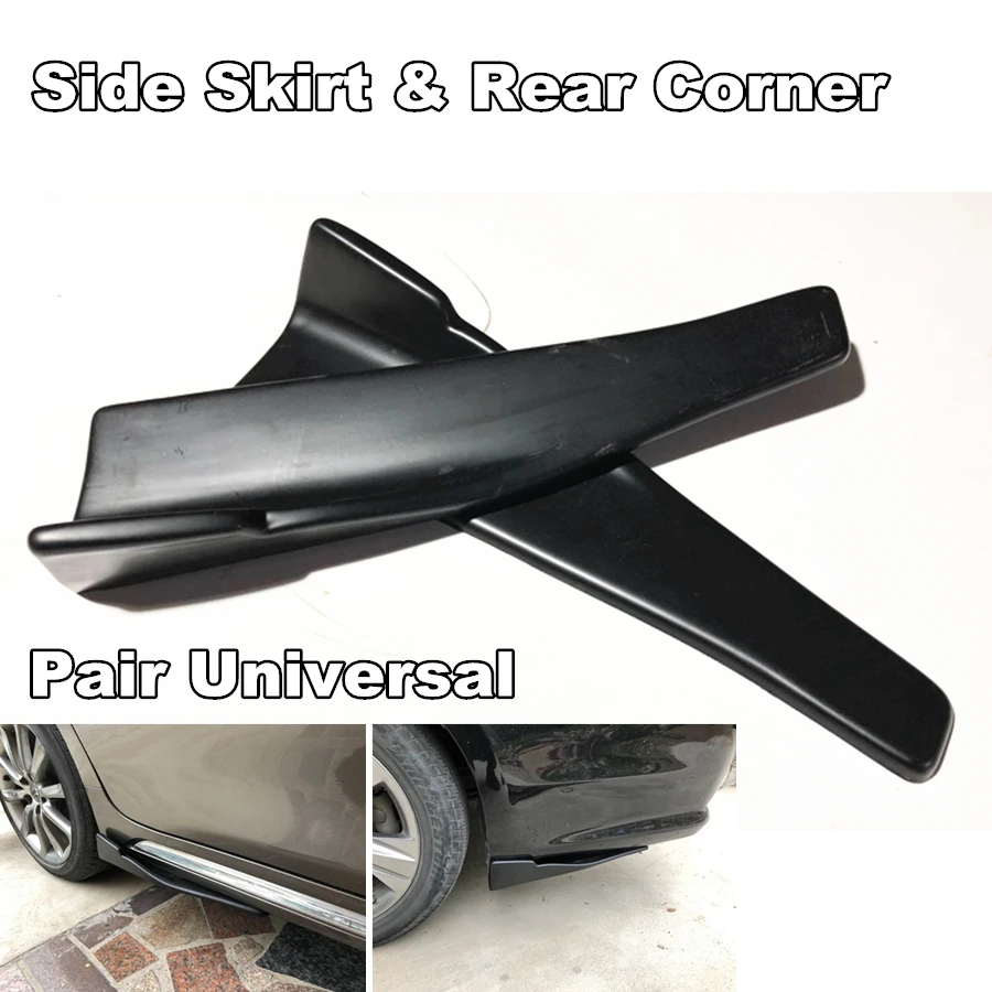 

2Pcs Universal 48cm Car modified Rear Lip And Side Skirt Rocker Splitters Diffuser Winglet Wings Bumper Angle Splitter