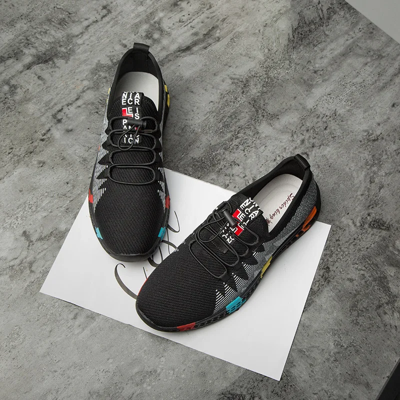 JINBEILEE 2019 Spring New Men's Skateboard Shoes Breathable Flying Woven Comfortable Non-slip Lightweight Sports Men's Shoes JINBEILEE 2019 Spring New Men's Skateboard Shoes Breathable Flying Woven Comfortable Non-slip Lightweight Sports Men's Shoes