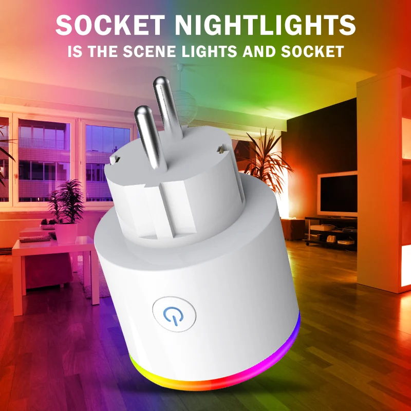 Умная розетка, Wifi, умная розетка, переключатель, монитор питания, ЕС, США, Великобритания, розетка, работает с Google Home Mini Alexa IFTTT RGB светодиодный светильник