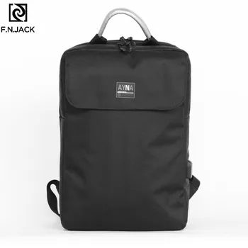 

F.N.JACK New Backpack Canvas Large Backpacks Male Female Black Bagpack Waterproof Shoulder Bag Designer Laptop Bookbags Unisex