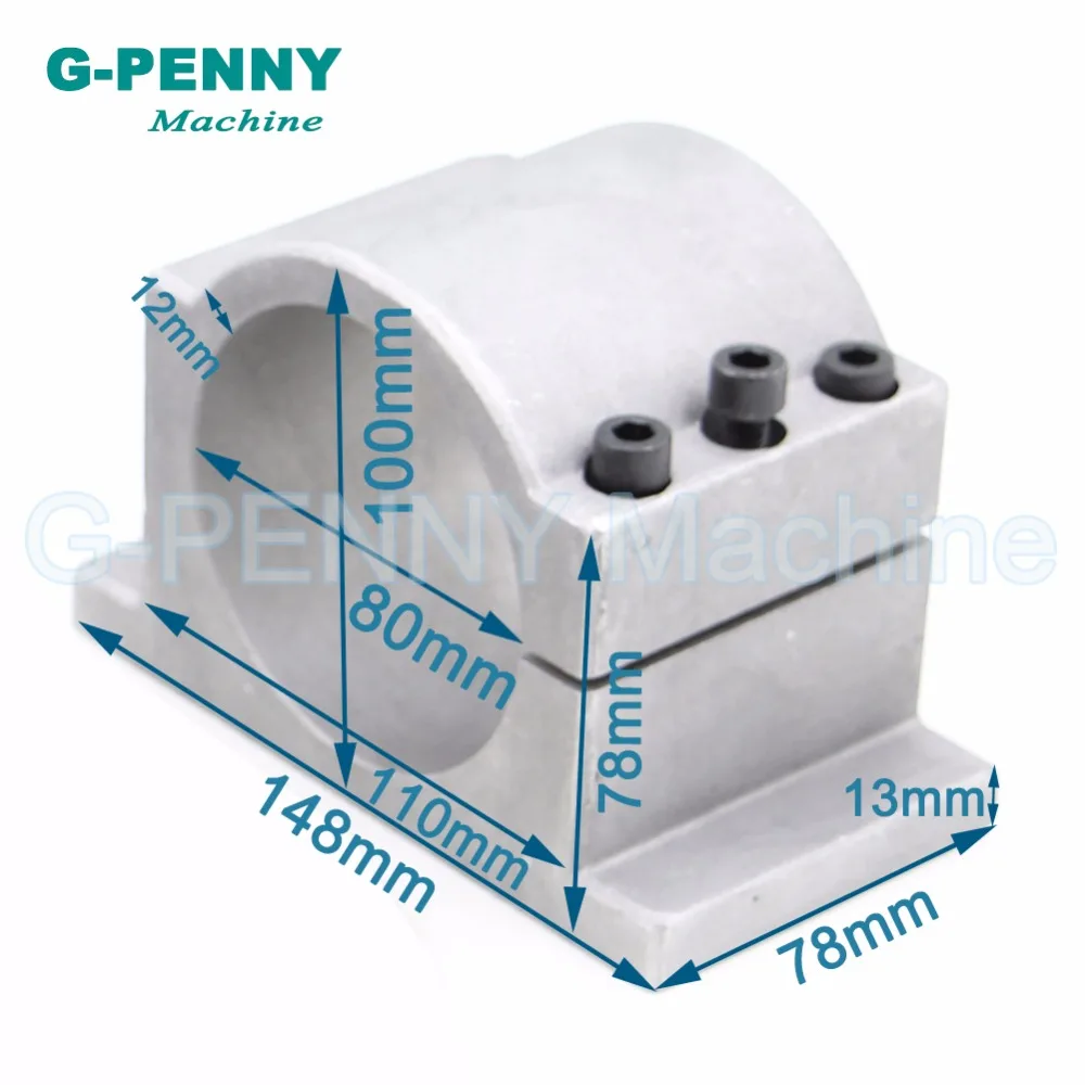 2.2KW ER20 мотор шпинделя с водяным охлаждением CNC 4 подшипника 80x230 мм& 2.2KW VFD/инвертор частоты и 80 мм шпиндель круглый зажим Кронштейн