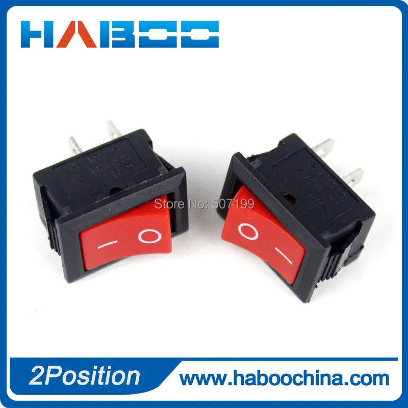 100pcs/lot household appliance on/ off SPST KCD1 electrical 2pins2 positions rocker switch labels mini push button boat switch