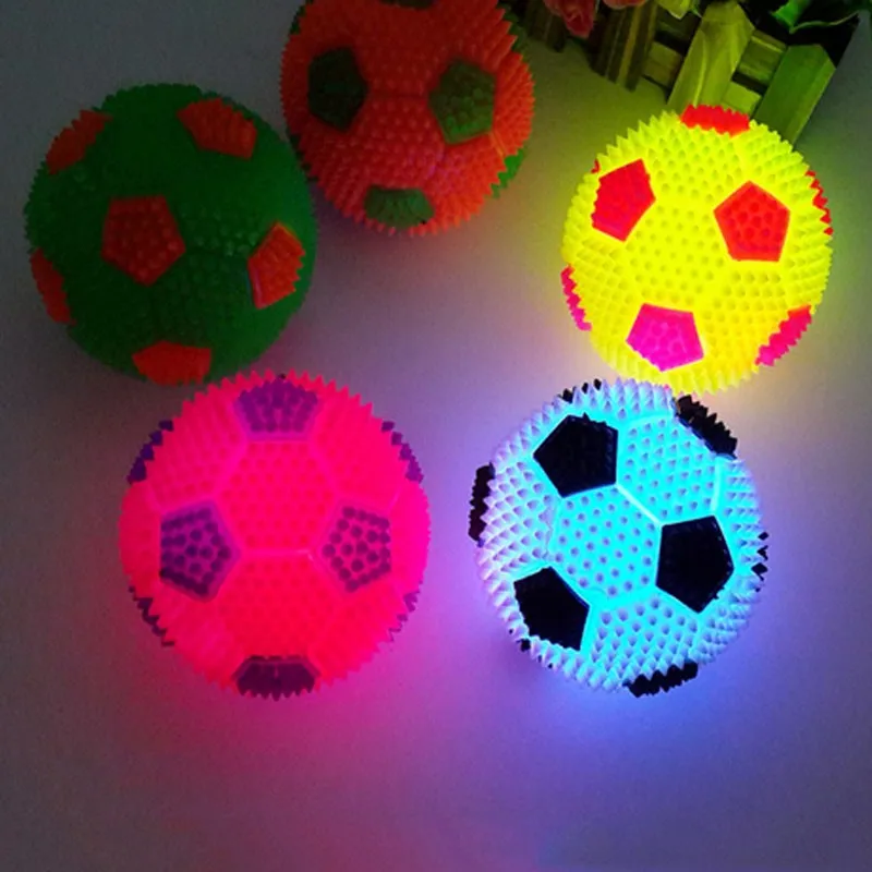 Light-Up Spikey LED Ball Dog Cat Flashing Sensory Fun Blinking Spiky Toy 