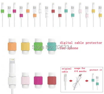 

silicone digital cable protector Cord/Wire/Cable Protecotors/Cover/Wrap/Protective sleeves winder for iphone free shipping