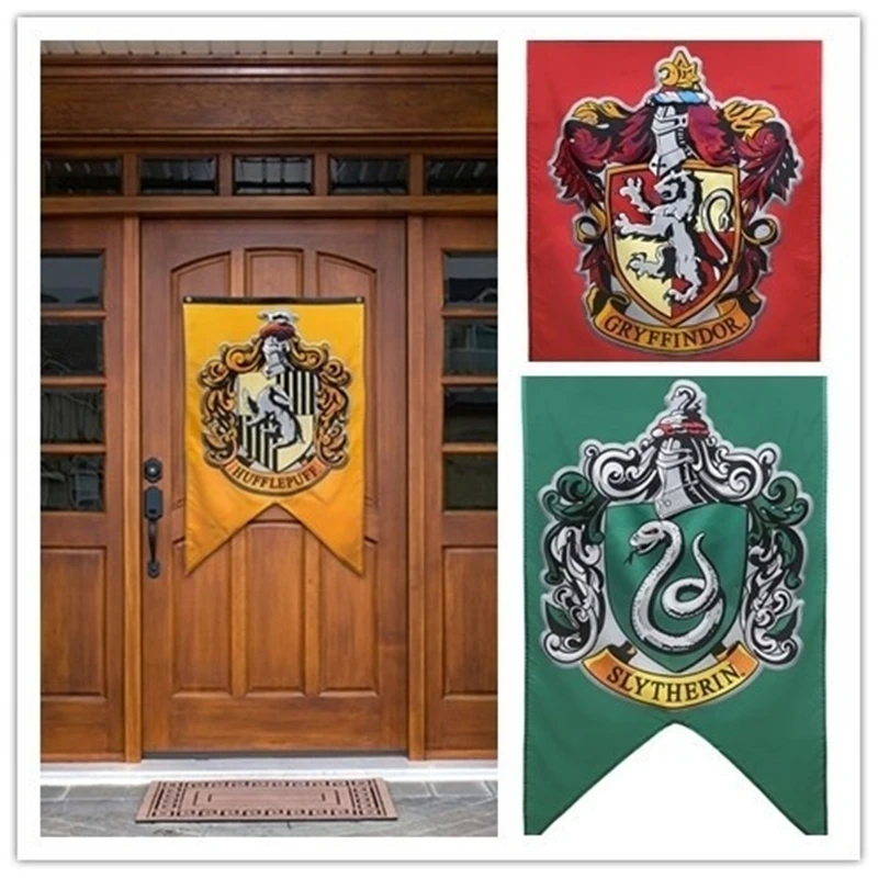 Image Harry Potter College Flag House Banners Gryffindor Slytherin Hufflerpuff Ravenclaw Door Decoration Kids Boys Girls Gift 75*125cm