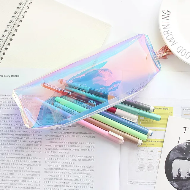 Aliexpress 1pcs Laser Clear Pvc Cute School Supplies 1pcs Laser Clear Pvc Cute School Supplies Pencil Case Tel Kawaii For S Cosmetic Bag